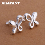 925 Silver Hollow Butterfly Earrings Wedding Jewelry