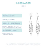 925 Silver Geometric Drop Earrings For Women