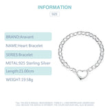 925 Silver Heart Bracelet Chain Women Jewelry