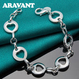925 Silver Heart Charm Bracelet Chain Women