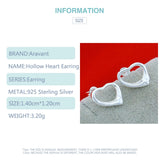 925 Silver Heart Stud Earrings Women Jewelry