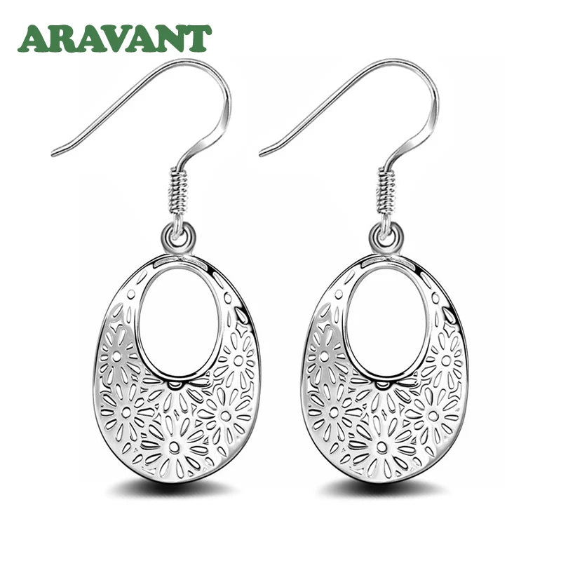 925 Silver Hollow Moon Drop Earring For Women