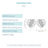 925 Silver Heart Stud Earring Wedding Jewelry