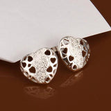 925 Silver Heart Stud Earring Wedding Jewelry