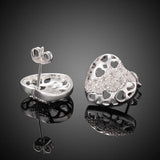 925 Silver Heart Stud Earring Wedding Jewelry