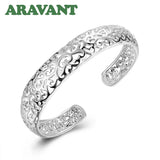 925 Silver Hollow Open Cuff Bracelet for Women
