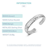 925 Silver Hollow Open Cuff Bracelet for Women