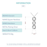 925 Silver Hollow Three Square Pendants Chains Necklaces For Women