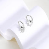 Moon Star Earrings 925 Silver Hoops for Women