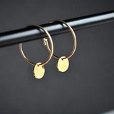 Vintage 925 Silver Hoop Earrings Coins Filled Oorbellen Brincos