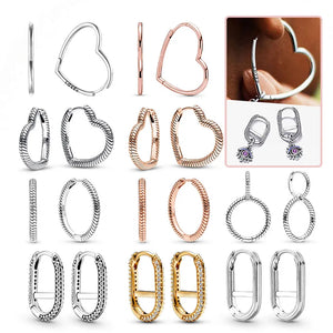 925 Silver Heart Hoop Earrings, Romantic Love Jewelry
