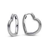 925 Silver Heart Hoop Earrings, Romantic Love Jewelry