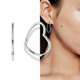 925 Silver Heart Hoop Earrings, Romantic Love Jewelry
