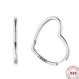 925 Silver Heart Hoop Earrings, Romantic Love Jewelry