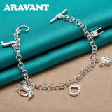925 Silver Horse Charm Bracelet Chain For Women Jewelry