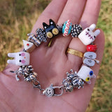 925 Silver Hot Dog Chain Beads European Troll Bracelet Jewelry