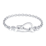 925 Silver Infinity Link Chain Bracelet DIY Gift for Women
