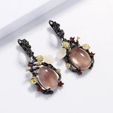 925 Silver Hetian Jade Lotus Bead Earrings
