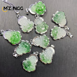 925 Silver Jade Buddha Necklace Mini Maitreya Pendant Lucky Amulet
