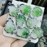 925 Silver Jade Buddha Necklace Mini Maitreya Pendant Lucky Amulet