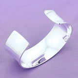 925 Silver Men's Big Open Cuff Bracelet, Bangle Jewelry