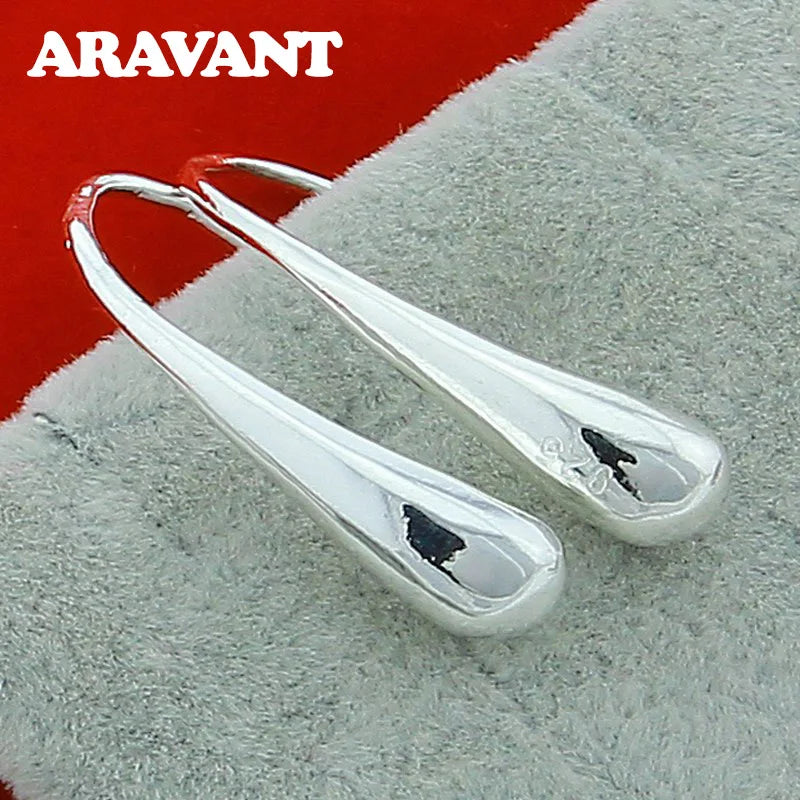925 Silver Water Drop Earrings for Women Wedding Party