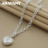 925 Silver Heart Pendant Necklace Chain Valentines Gift