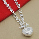 925 Silver Heart Pendant Necklace Chain Valentines Gift