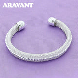 925 Silver Open Cuff Bracelet & Bangle For Women