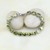 925 Silver Multi-color CZ Crystal Charm Bracelet Chain for Women