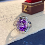 925 Silver Amethyst Rings for Wedding Party Gift