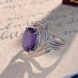 925 Silver Amethyst Rings for Wedding Party Gift