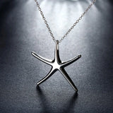 925 Silver Starfish Pendant Necklace for Women