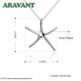 925 Silver Starfish Pendant Necklace for Women