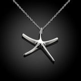 925 Silver Starfish Pendant Necklace for Women