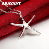 925 Silver Starfish Pendant Necklace for Women