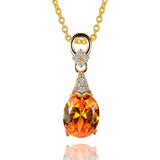 925 Silver Aquamatine Necklace Women Gemstone Pendant Chain