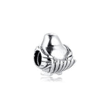 925 Silver Robin Charm Red CZ DIY Bracelet Bead