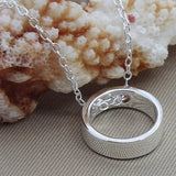 925 Silver Circle Pendant Necklace Chain For Women