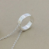 925 Silver Circle Pendant Necklace Chain For Women