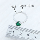 925 Silver Natural Green Emerald Jewelry Set: Ring, Earrings, Pendant, Necklace