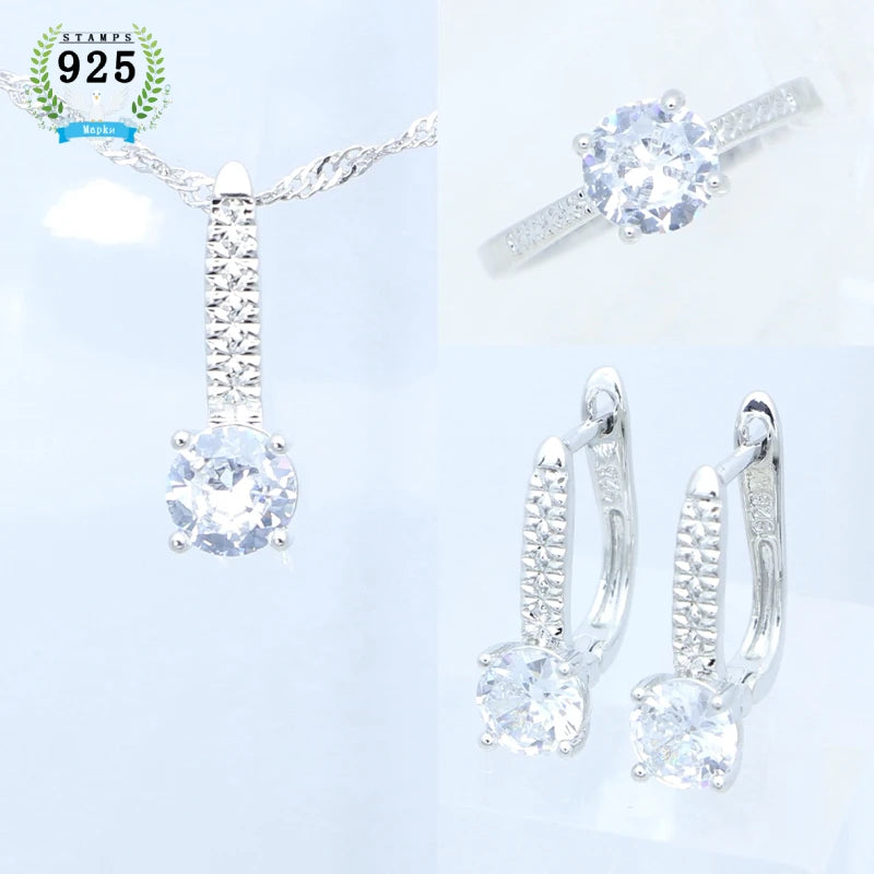 925 Silver Natural Green Emerald Jewelry Set: Ring, Earrings, Pendant, Necklace