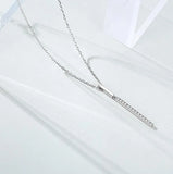 925 Silver Rhinestone Pendant Chain Necklace for Women