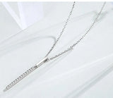 925 Silver Rhinestone Pendant Chain Necklace for Women