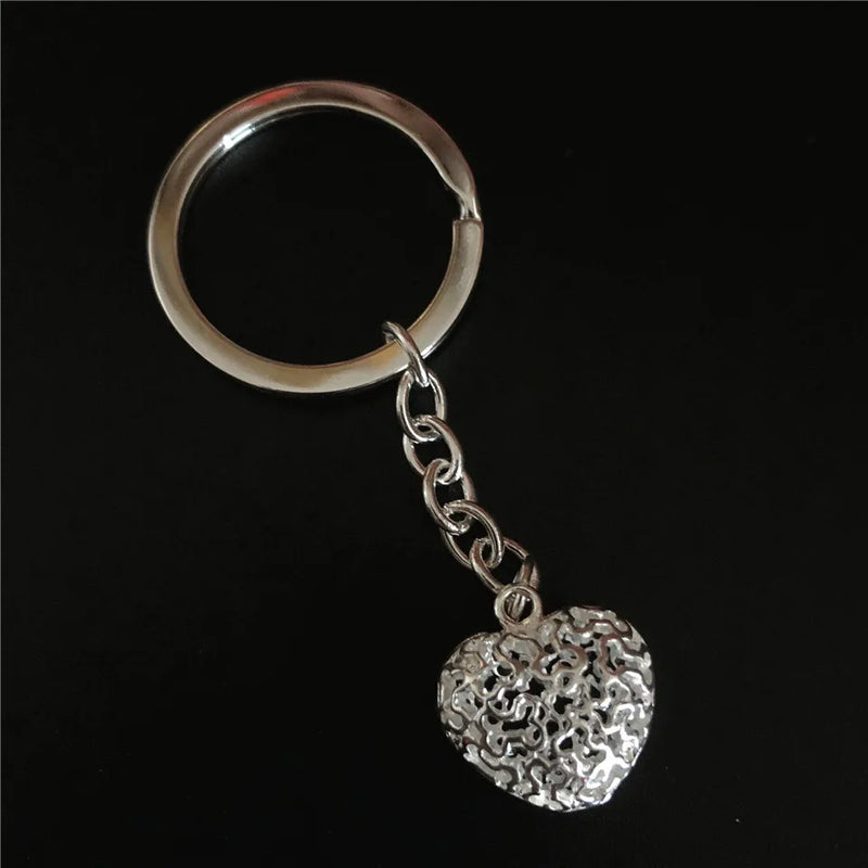 925 Silver Key Chains Hollow Pendant Keyrings Charm Women Jewelry Gift