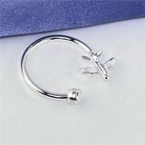 Airplane Shape Keychain 925 Silver Jewelry Gift