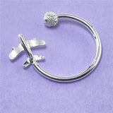 Airplane Shape Keychain 925 Silver Jewelry Gift