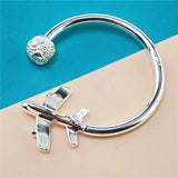 Airplane Shape Keychain 925 Silver Jewelry Gift