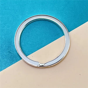 925 Silver Circle Shape Keychain Jewelry Gift