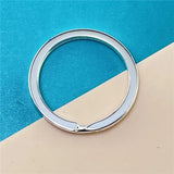 925 Silver Circle Shape Keychain Jewelry Gift